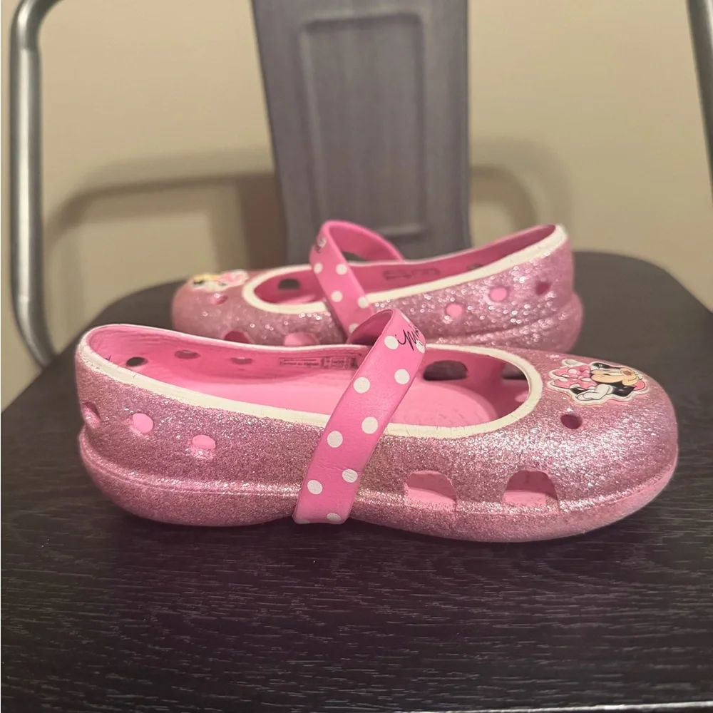 CROCS Pink Glitter Minnie Mouse Kids Shoes